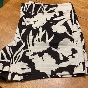 Ann Taylor Black and White Floral Shorts